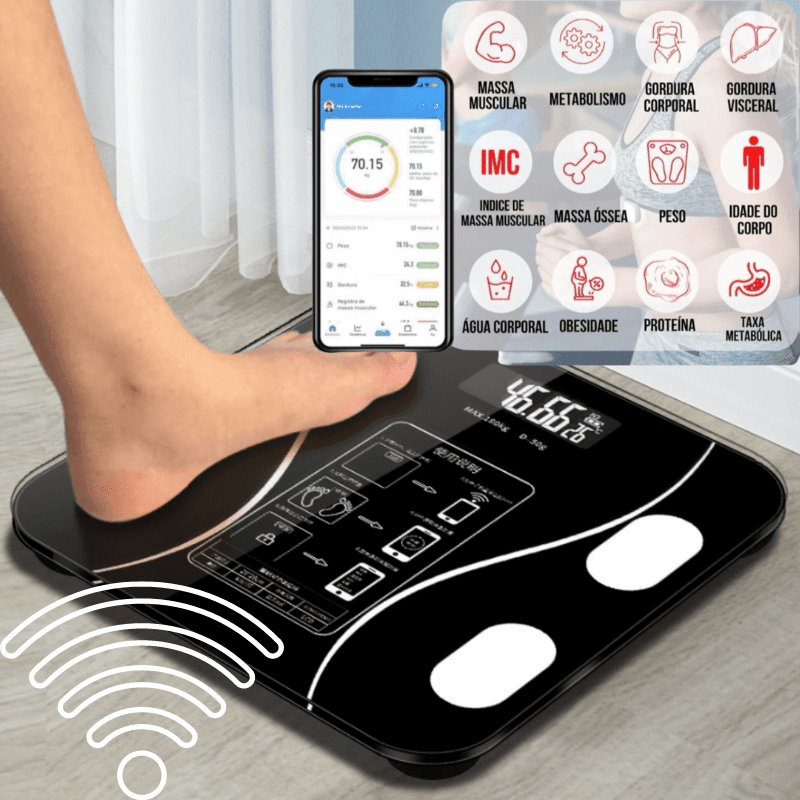 Balança Digital Inteligente de Bioimpedância Corporal - Allure Place