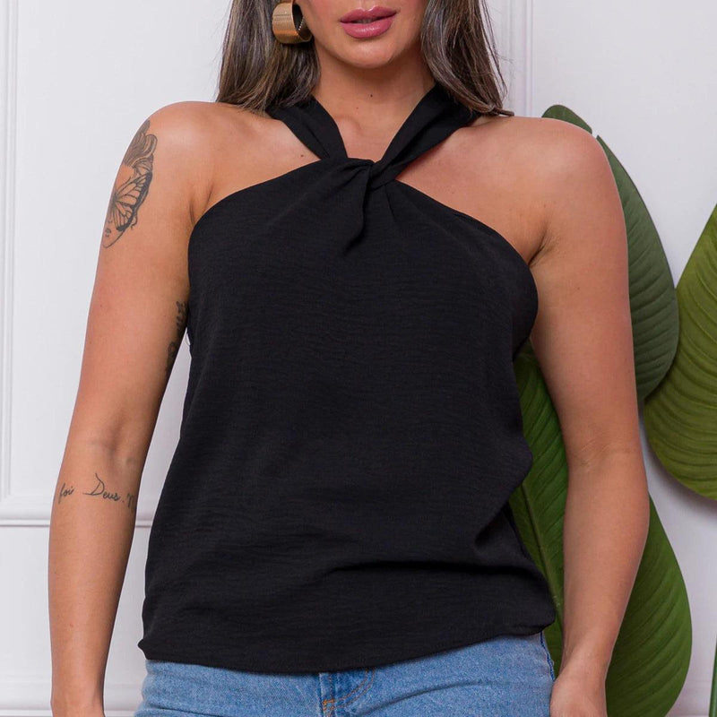 Blusa Feminina Regata Gola Transpassada - Allure Place
