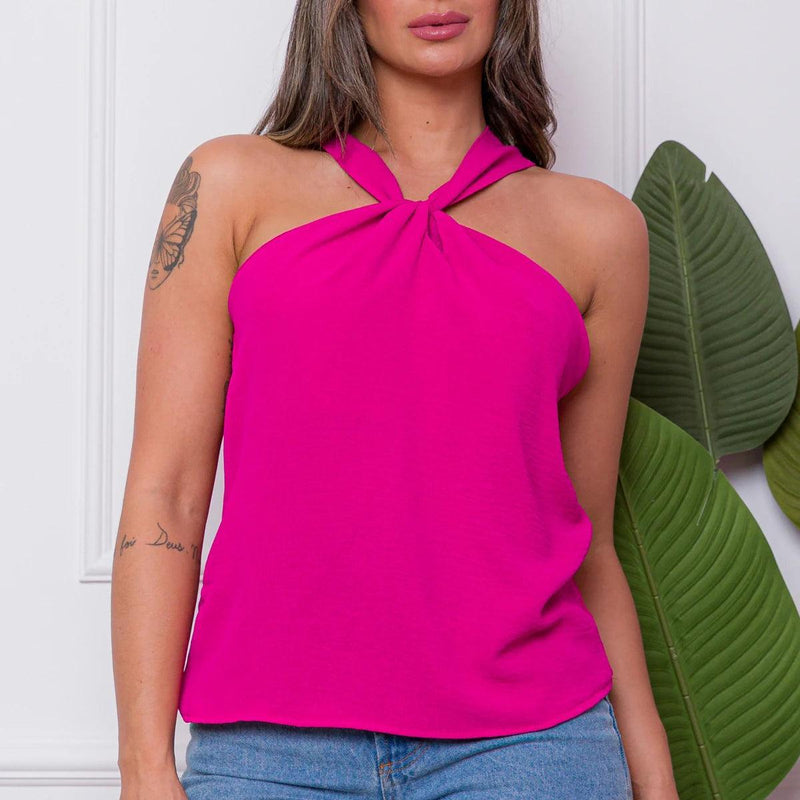 Blusa Feminina Regata Gola Transpassada - Allure Place