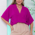 Camisa Feminina Social Crepe Dune com Decote V - Allure Place
