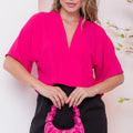 Camisa Feminina Social Crepe Dune com Decote V - Allure Place