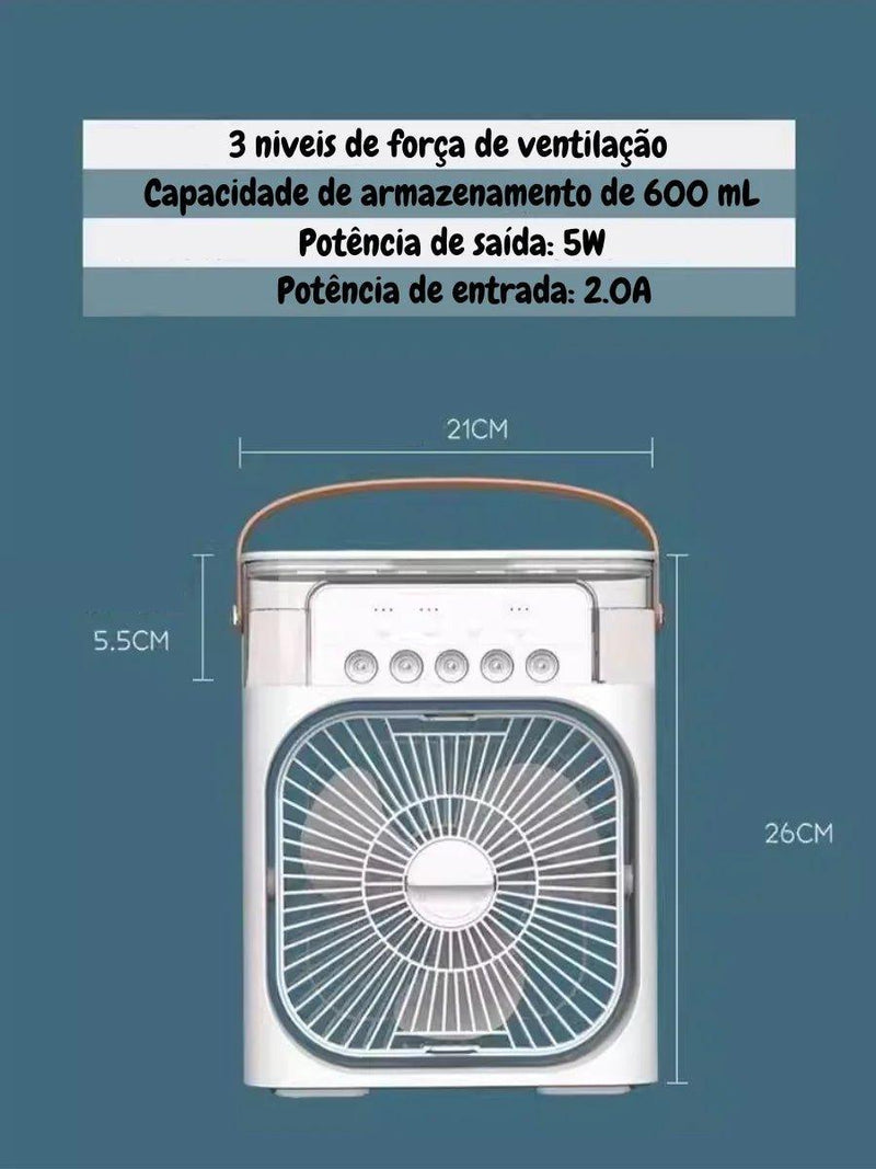 ClimaFresco 3 em 1 - Climatizador, Ventilador e Umidificador USB - C - Allure Place