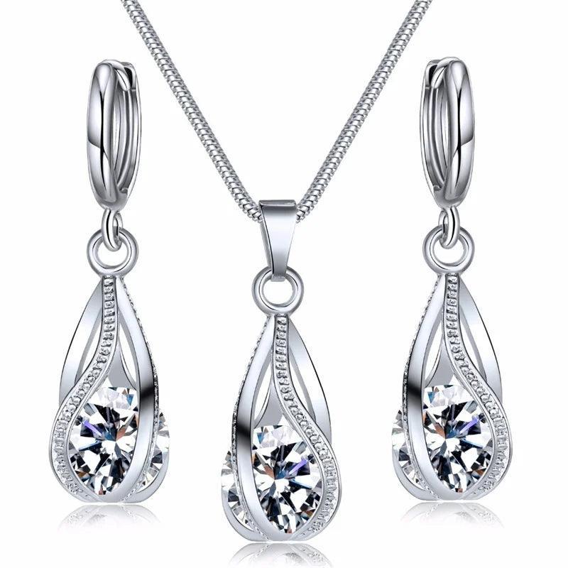 Conjunto Chic Melody - Colar e Brincos de Cristal Zircônia - Allure Place