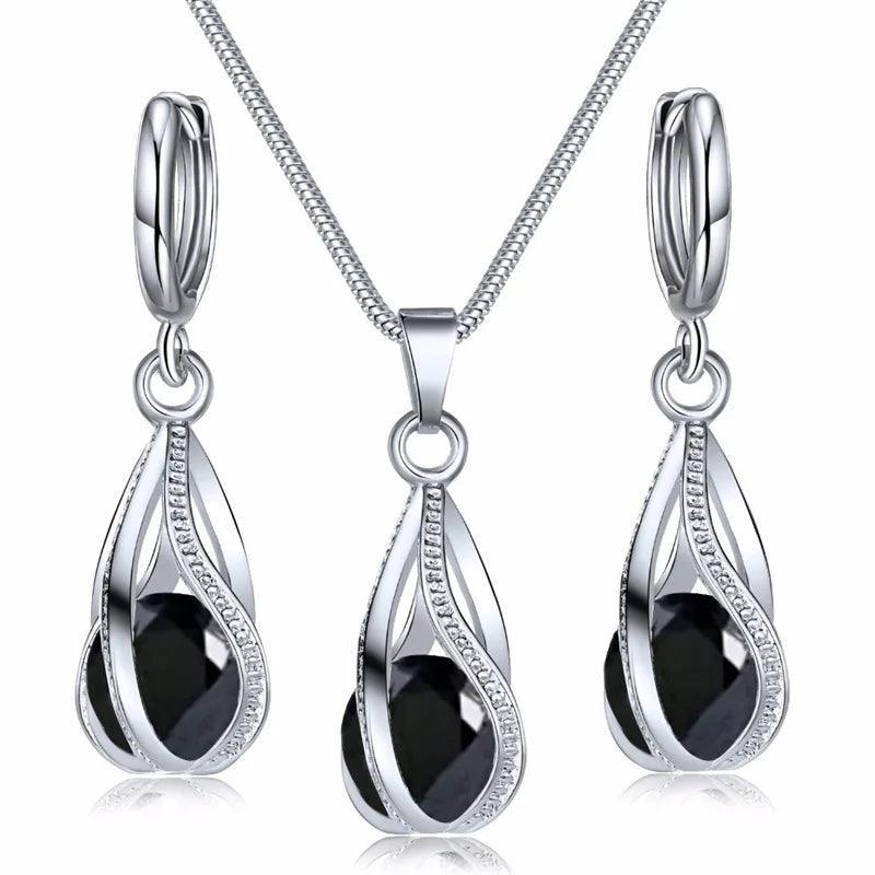 Conjunto Chic Melody - Colar e Brincos de Cristal Zircônia - Allure Place
