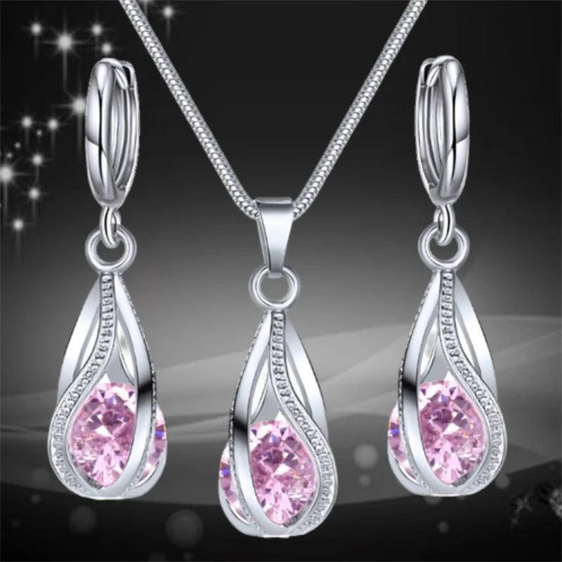 Conjunto Chic Melody - Colar e Brincos de Cristal Zircônia - Allure Place