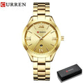 CURREN Gold Watch – Relógio Feminino com Numeração Romana - Allure Place