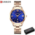 CURREN Gold Watch – Relógio Feminino com Numeração Romana - Allure Place