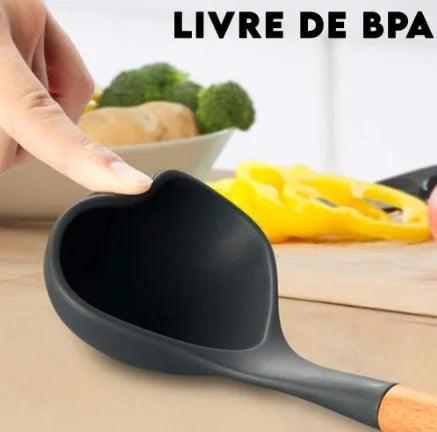 Kit Completo de Utensílios de Cozinha em Silicone - 12 Peças com Suporte - Allure Place