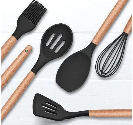 Kit Completo de Utensílios de Cozinha em Silicone - 12 Peças com Suporte - Allure Place