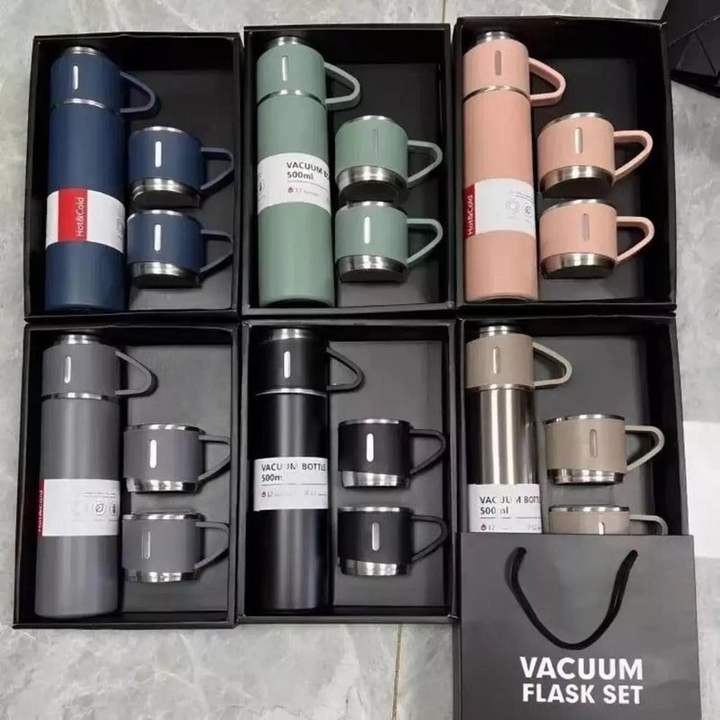 KIT Garrafa Térmica a Vácuo Inox 500ml com Copo - Allure Place
