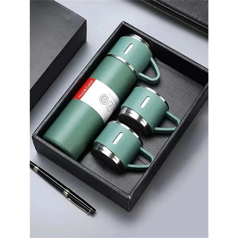 KIT Garrafa Térmica a Vácuo Inox 500ml com Copo - Allure Place