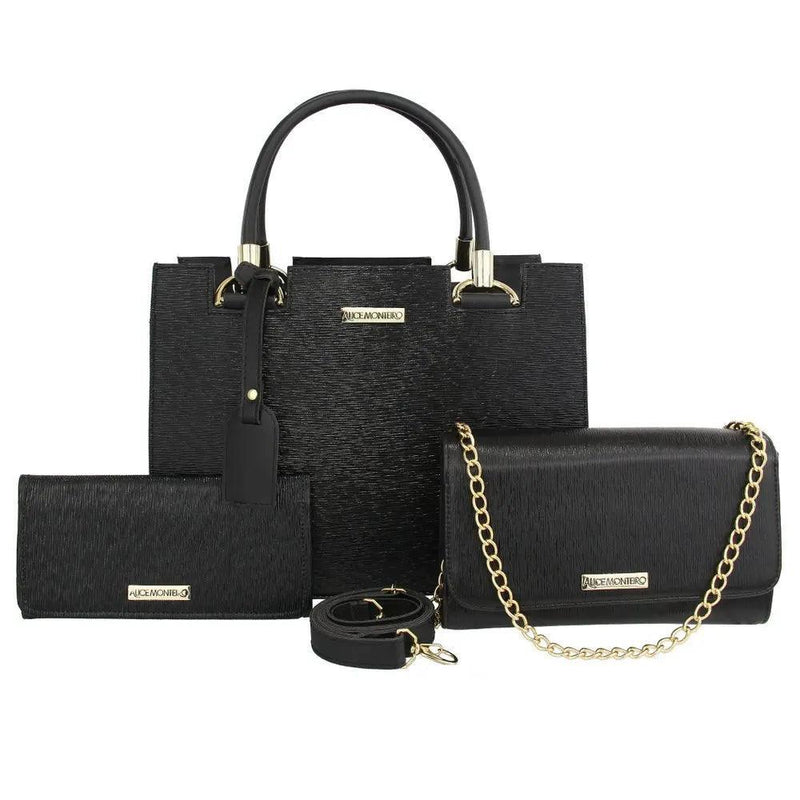 Kit Luxo Marrone - Bolsa Baú, Clutch e Carteira - Allure Place