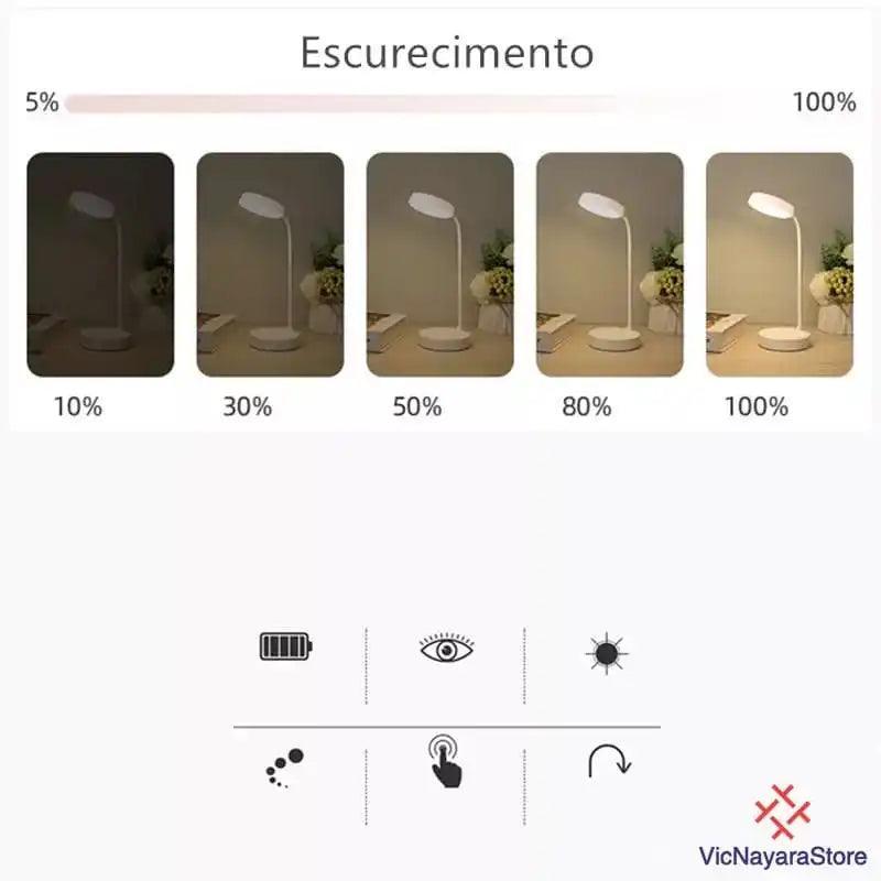 Luminária de Mesa Recarregável com LED - Allure Place