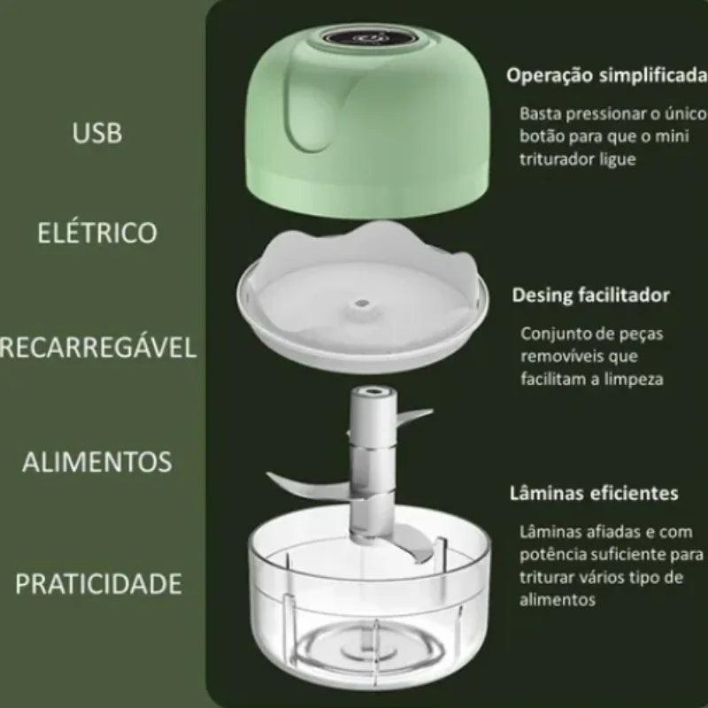 Mini Processador Elétrico Portátil 250ml - Allure Place