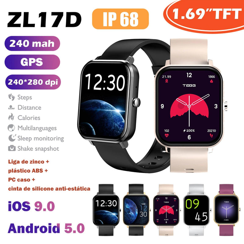 PulseTech ZL17D - Smartwatch com Monitor Cardíaco e Bluetooth - Allure Place
