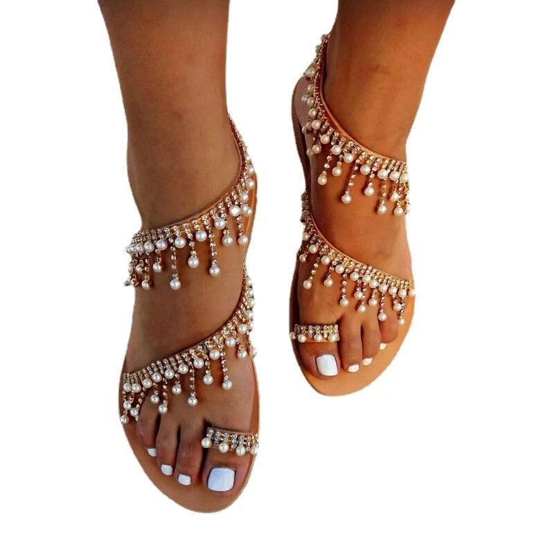 Rasteira com Pérolas "Toque de Elegância em Cada Passo" - Allure Place