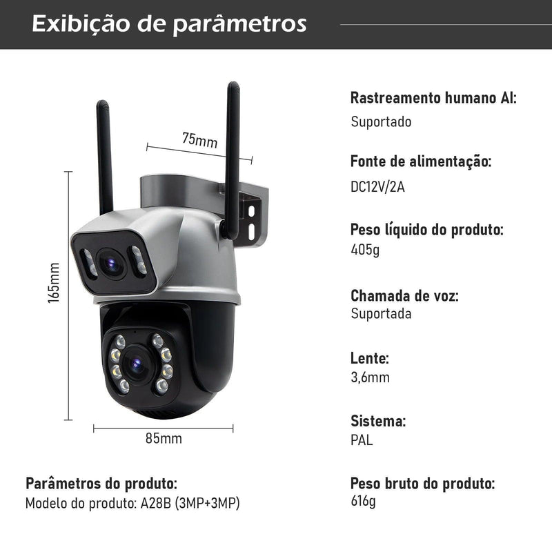 Vision360 Pro - Câmera de Vigilância WiFi 4K com Áudio Bidirecional - Allure Place